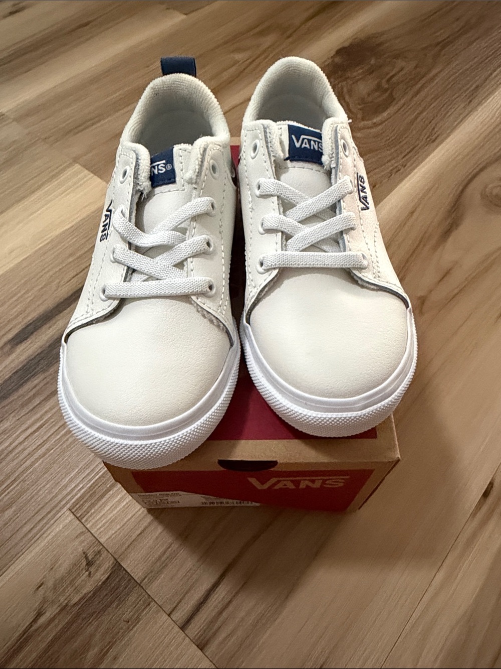 Vans Kids White Low-Top Lace-Up Sneakers